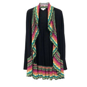 Double Zero Boho Open Cardigan w/ Crochet Edging